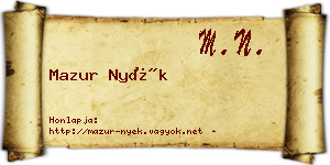 Mazur Nyék névjegykártya